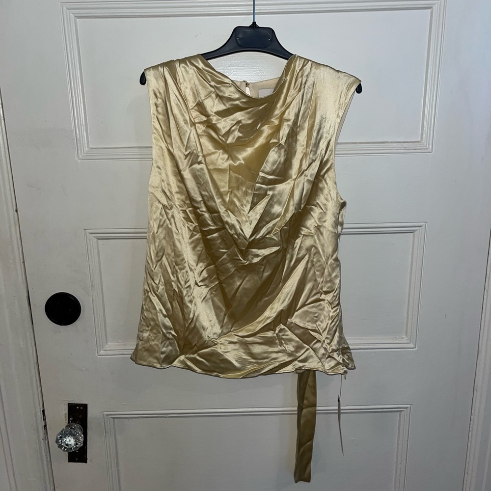 New Reformation Norella Top in Blonde Silk | 4 - Picture 7 of 10